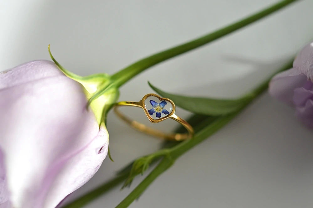 Prsten Pomněnkové srdíčko 17 mm